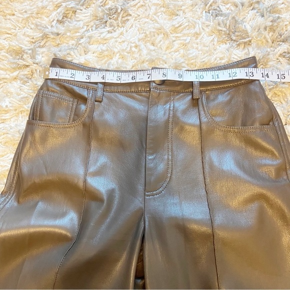 Nanushka |  Zoey Dark Brown High Waist Regenerated Leather Blend Trousers Small - Picture 13 of 16
